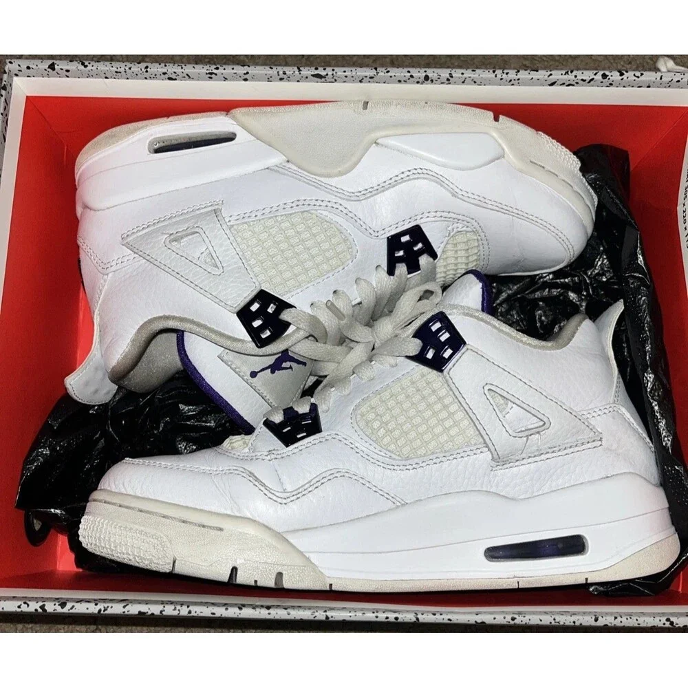 Size 6 - Nike Air Jordan 4 Retro GS Purple Metallic Men's Shoes